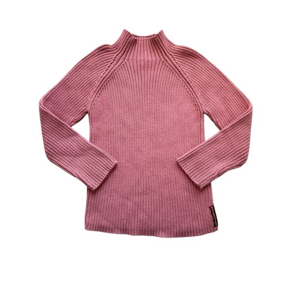 Tea Collection Pink Ribbed Knit Mock Neck Sweater Size 5 - Picture 1 of 5